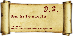 Damján Henrietta névjegykártya
