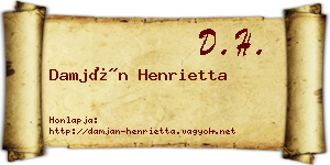 Damján Henrietta névjegykártya