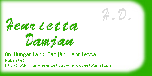 henrietta damjan business card