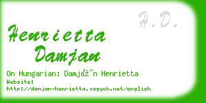 henrietta damjan business card